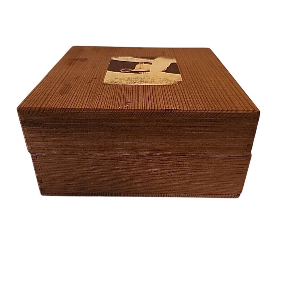 Vintage English Leather Dovetailed Wood Empty Box AS IS